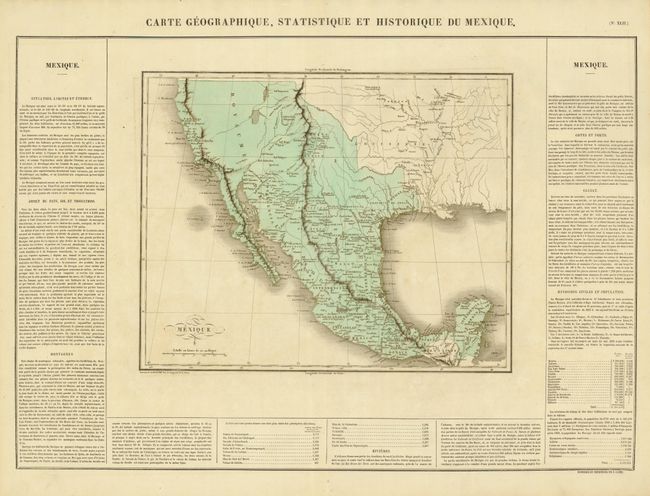Carte Geographique, Statistique et Historique du Mexique