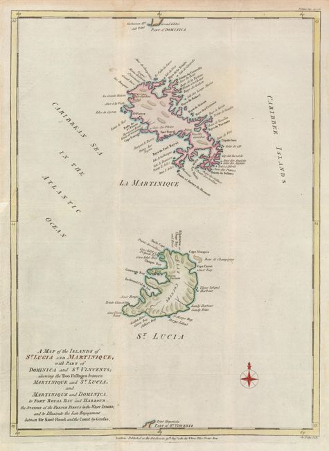 A Map of the Islands of St. Lucia and Martinique, with Part of Dominica and St. Vincents