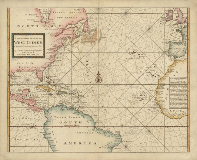 A New Generall Chart for the West Indies of E. Wrights Projection vut. Mercators Chart