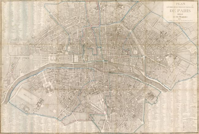 Plan Routier de la Ville et Faubourg de Paris Divise en 12 Maires