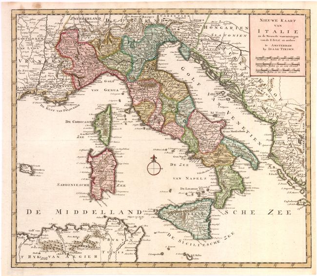Nieuwe Kaart van Italie na de Nieuwste waarnemingen van de l'Isle en andere