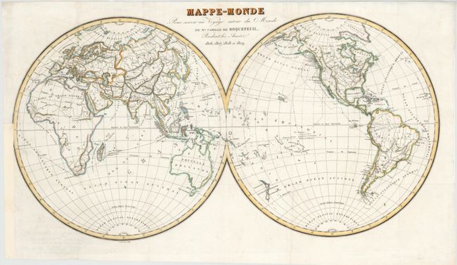 Mappe-Monde Pour servir au Voyage autour du Monde de Mr. Camille de Roquefeuil, Pendant les Annees 1816, 1817, 1818 et 1819