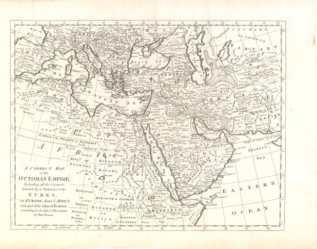 A Correct Map of the Ottoman Empire, Including all the Countries Possess'd by, or Tributary to the Turks, in Europe, Asia and Africa