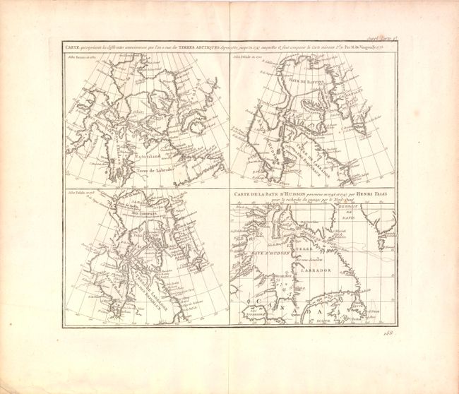 Carte Qui Represente Les Differentes Connoissances Que l'on a Eues des Terres Arctiques Depuis 1650 Jusqu'en 1747 Ausquelles il Faut Comparer La Carte Suivante