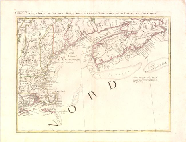 L'Acadia, le Provincie di Sagadahook e Main, la Nuova Hampshire, la Rhode Island, e Parte di Massachusset e Connecticut