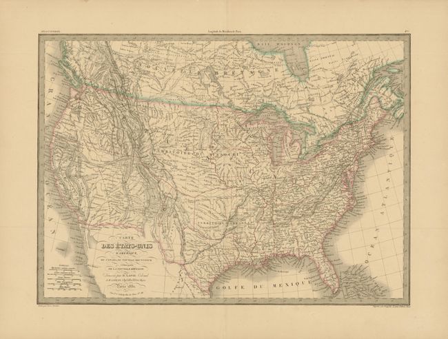 Carte des Etats-Unis d'Amerique, du Canada, du Nouveau Brunswick et d'une partie de la Nouvelle Bretagne