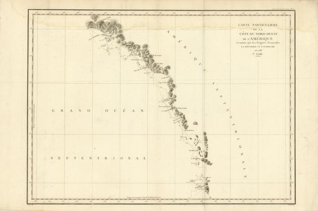 Carte Particuliere de la Cote du Nord-Ouest de l'Amerique reconnue par les Fregates Francaises la Boussole et l'Astrolabe en 1786. 1e. Feuille