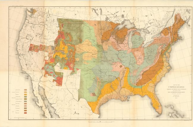Map of the United States Exhibiting the Present Status of Knowledge Relating to the Areal Distribution of Geologic Groups [and] Map of the United States Exhibiting the Progress Made in the Geographic Survey