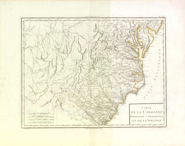 Carte de la Caroline Meridionale et Septentrionale et de la Virginie