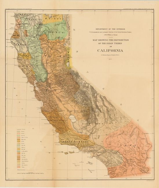 Map Showing the Distribution of the Indian Tribes of California