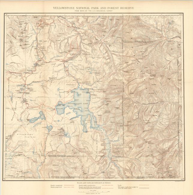 Yellowstone National Park and Forest Reserve from Maps by the U.S. Geological Survey