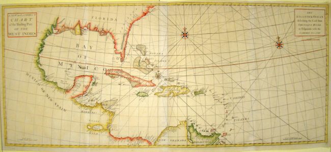 A New and Correct Chart of the Trading Part of the West Indies [joined with] The Atlantick Ocean Describing the Coast from Oronoque River to Hispaniola with the Caribee Islands