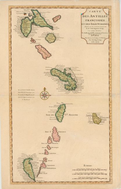 Carte des Antilles Francoises et des Isles Voisines Dressee sur les memoire manuscrits de Mr. Petit Ingenieur du Roy