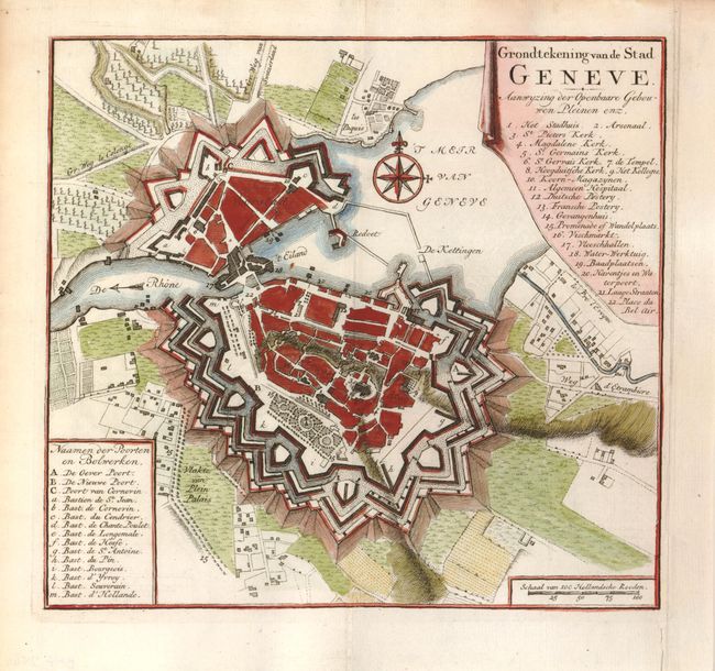 Grondtekening van de Stad Geneve