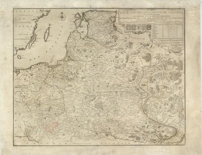 Les Etats de la Couronne de Pologne, sous les quels sont compris la Grande et la Petite Pologne, le Grand Duche de Lithuanie, les Prusses et la Curlande, Divisez en Provinces et Palatinats