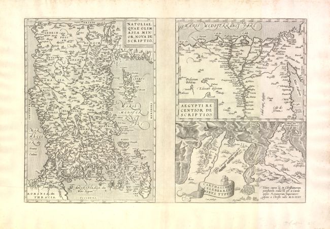 Natoliae, quae olim Asia Minor, Nova Descriptio [on sheet with] Aegypti Recentior Descriptio [and] Carthaginis Celeberrimi Sinus Typus