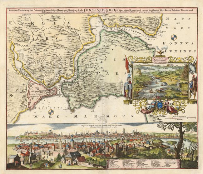 Accurate Vorstellung der Orientalisch-Kayserlichen Haupt- und Residenz-Stadt Constantinopel samt ihrer Gegend und Zweyen Beruhmten Meer-Engen, Bosphoro Thracio, und Hellesponto