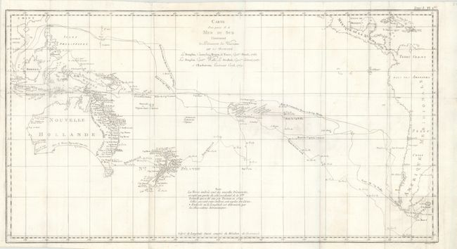 Carte d'une Partie de la Mer du Sud Contenant les Decouvertes de Vaisseaux de sa Majeste le Dauphin, Commodore Byron, la Tamar, Capitne. Mouats, 1765, le Dauphin, Capitne. Wallis, le Swallow, Capitne. Cartaret, 1767, et l'Endeavour, Lieutenant Cook 1769