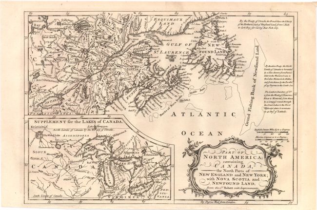 Part of North America; Containing Canada, the North Parts of New England and New York; with Nova Scotia and Newfound Land