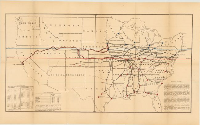 [Map of the Pacific Railroads with Speech by Senator Allen Thurman]