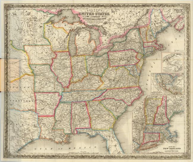 Colton's Map of the United States, the Canadas &c. Showing the Rail Roads, Canals & Stage Roads