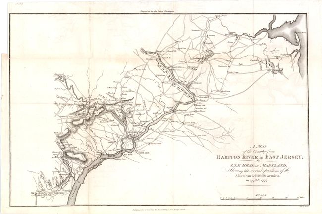 A Map of the Country from Rariton River in East Jersey, to Elk Head in Maryland, Showing the Several Operations of the American & British Armies in 1776 & 1777