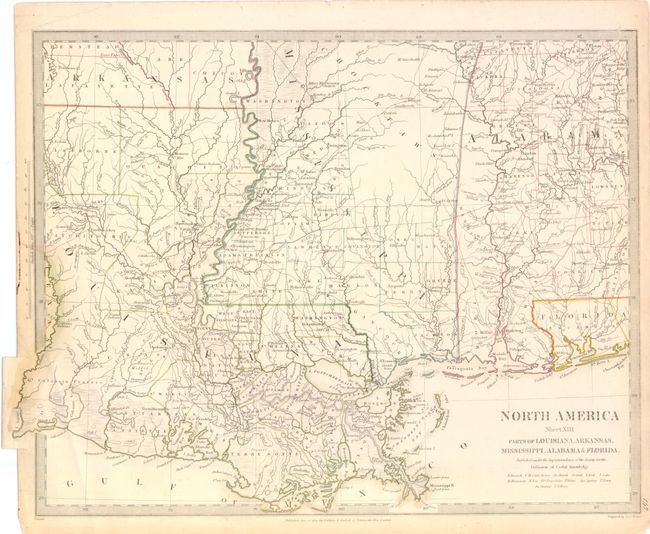 North America Sheet XIII Parts of Louisiana, Arkansas, Mississippi, Alabama & Florida