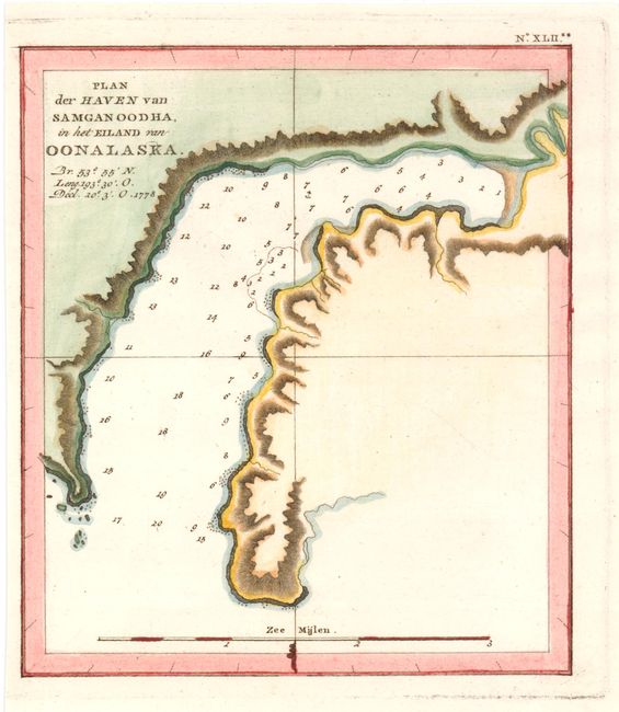 Plan der Haven van Samganoodha, in het Eiland van Oonalaska