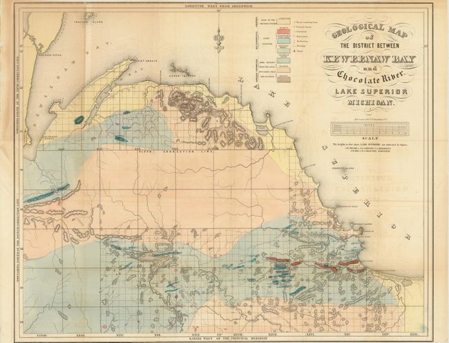 Geological Map of the District between Keweenaw Bay and Chocolate River, Lake Superior, Michigan