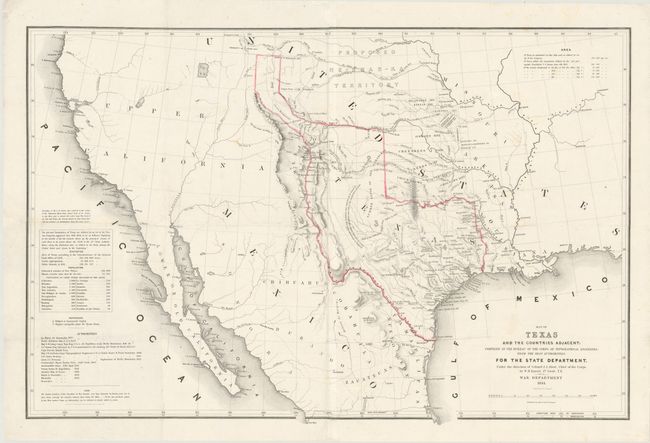 Map of Texas and the Countries Adjacent: Compiled in the Bureau of the Corps of Topographical Engineers 