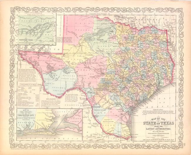 Map of the State of Texas from the Latest Authorities by J.H. Young