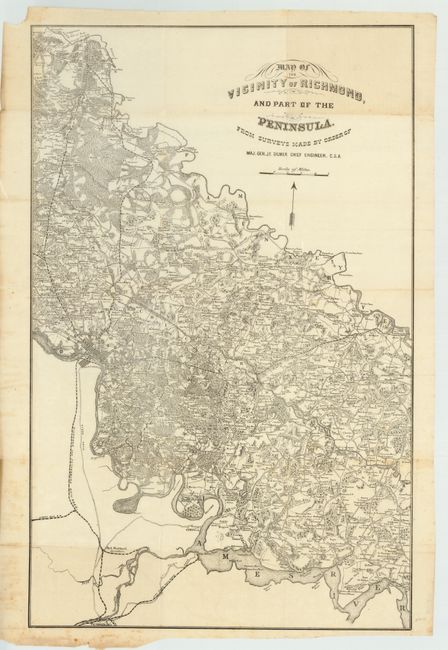 Map of the Vicinity of Richmond, and Part of the Peninsula. From Surveys Made by the Order of Maj. Gen. J. F. Gilmer Chief Engineer, C.S.A.