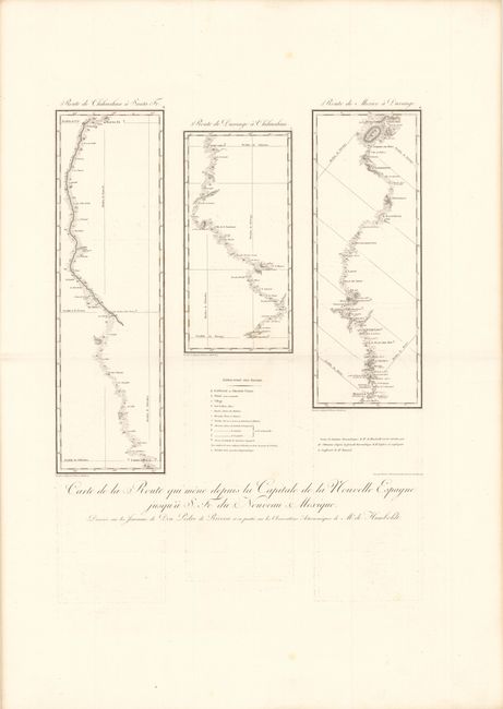 Carte de la Route qui Mene depuis la Capitale de la Nouvelle Espagne jusqu'a S. Fe du Nouveau Mexique 