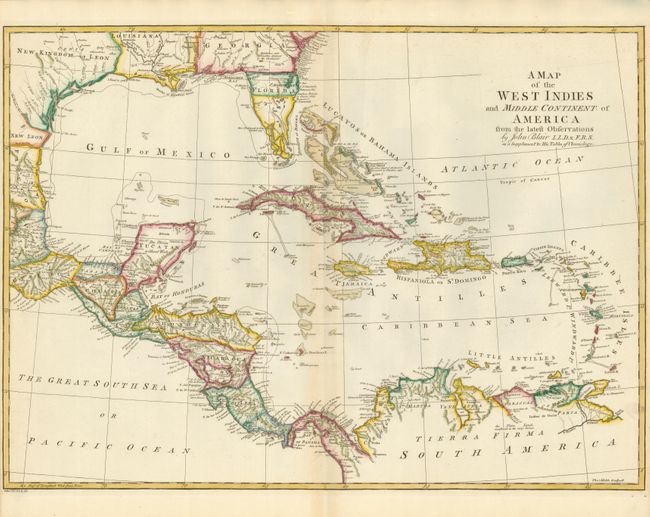 A Map of the West Indies and Middle Continent of America from the Latest Observations
