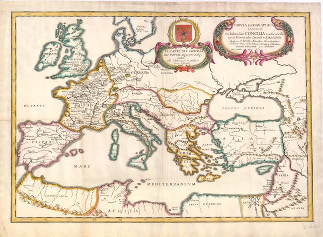 La Carte des Conciles / Tabula Geographica Locorum ubi Habita sunt Concilia tam Generalia quam Provincialia, Synodi et Conciliabula