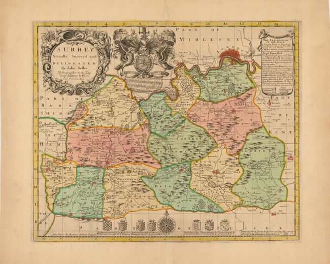 Surrey Actually Survey'd and Delineated many Additions by P. Lea