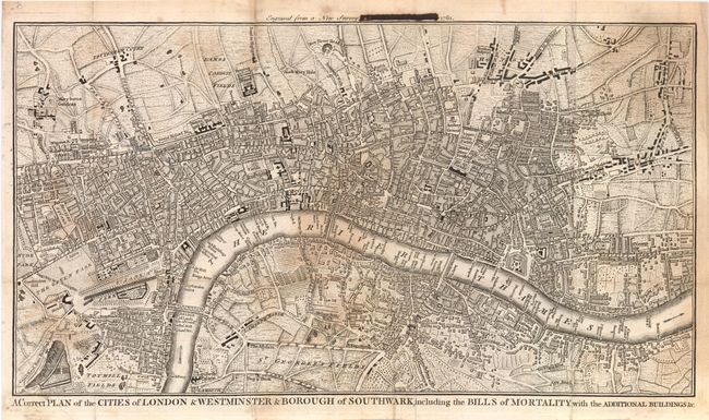 A Correct Plan of the Cities of London & Westminster & Borough of Southwark, Including the Bills of Mortality with the Additional Buildings &c.