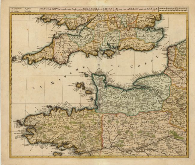 Tabula Nova Complectens Praefecturas Normanniae, et Britanniae, una cum Angliae, Parte et Manica