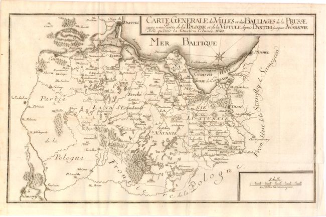 Carte Generale des Villes et des Balliages de la Prusse avec une Partie de la Pologne et de la Vistule Depuis Dantzig Jusques a Warsovie Telle qu'etoit la Situation l'Annee 1640