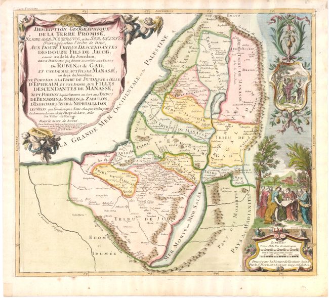 Description Geographique de la Terre Promise, Terre des Hebreux, et des Israelites Partagee selon l'Ordre de Dieu, aux Douze Tribus Descendantes des Douze Fils de Jacob