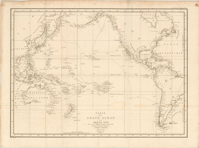 Carte du Grand Ocean ou Mer du Sud Dressee pour la Relation du Voyage de Decouvertes faites par les Fregates Francaises la Boussole et l'Astrolabe dans les Annees 1785, 86, 87 et 88