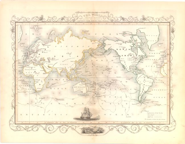 The World on Mercators Projection Shewing the Voyages of Captain Cook Round the World