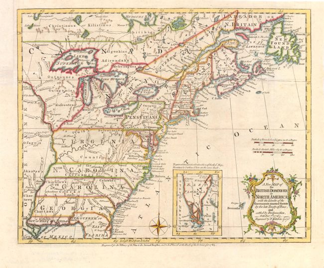 A New Map of the British Dominions in North America; with the Limits of the Governments Annexed thereto by the Late Treaty of Peace, and Settled by Proclamation, October 7th, 1763