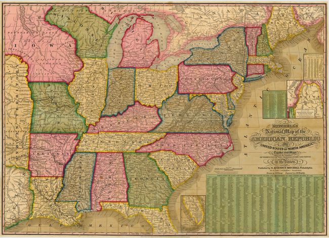 Mitchell's National Map of the American Republic or United States of North America. Together with Maps of the Vicinities of Thirty-Two of the Principal Cities & Towns in the Union 