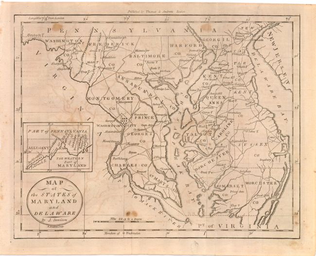 Map of the States of Maryland and Delaware