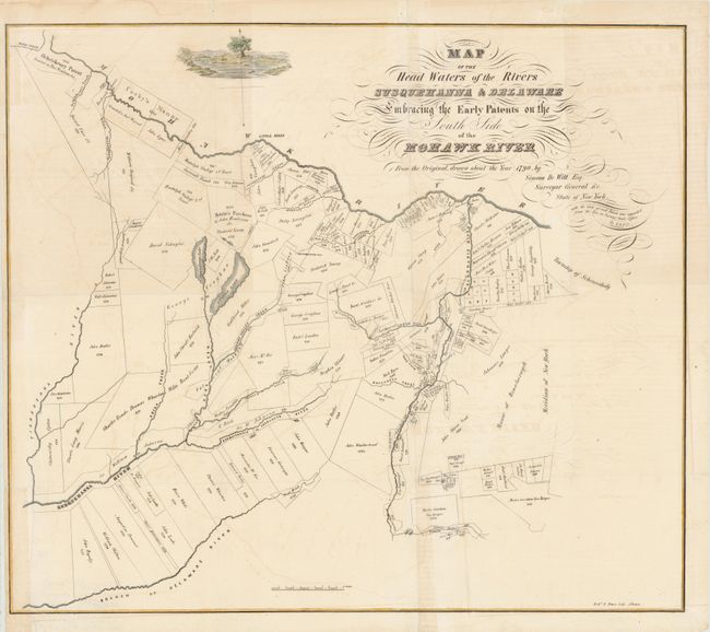 Map of the Head Waters of the Rivers Susquehanna & Delaware Embracing the Early Patents on the South Side of the Mohawk River from the Original, Drawn about The Year 1790