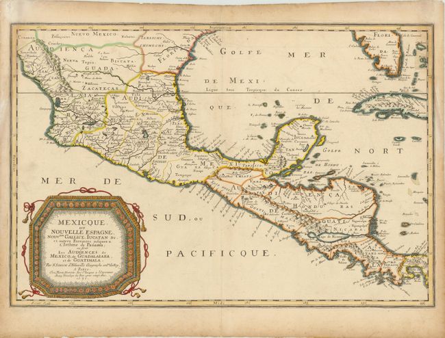 Mexicque, ou Nouvelle Espagne, Nouvlle. Gallice, Iucatan &c. et autres Provinces jusques a l'Isthme de Panama; ou sont les Audiences de Mexico, de Guadalaiara, et de Guatimala