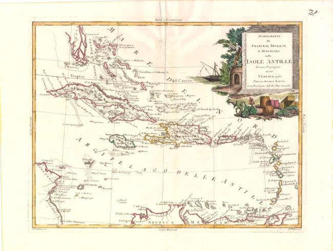 Stabilimenti de Francesi, Inglesi, e Spagnuoli nelle Isole Antille di Nuova Projezione