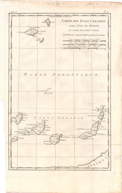 Carte des Isles Canaries, avec l'Isle de Madere, et Celle de Porto Santo