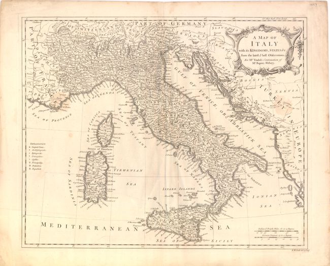 A Map of Italy with Its Kingdoms, States &c. from the Latest & Best Observations